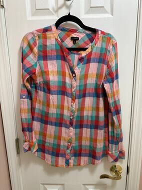 Talbots Button Down Shirt Size Small Plaid/Multicolor